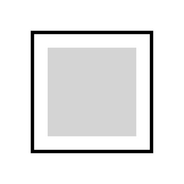 White blank squire shaped photo frame isolated against a transparent background perfect for interior decoration or picture display. Vector illustration.