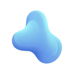 Fototapeta premium Abstract Blue Blob with Smooth Gradient Texture and Rounded Edges. Blob PNG Transparent Background