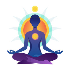 silhouette of yoga woman