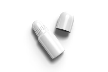 Flat Lay View of Roll On Deodorant Bottle, 3d Illustration