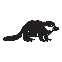 Minimalist Black Platypus Silhouette Isolated