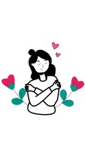 vector illustration of a girl with rose