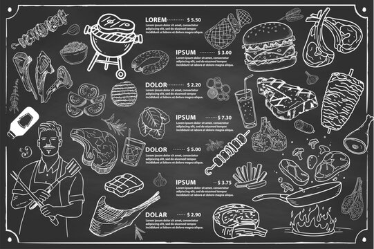 A menu design with rustic lines, perfect for restaurant and cafe concepts.