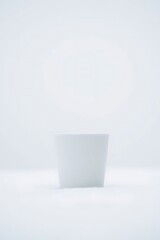 Minimalist White Flower Pot Against a Pure White Background Still Life