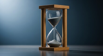 Elegant hourglass with flowing sand, symbolizing time passing and deadlines