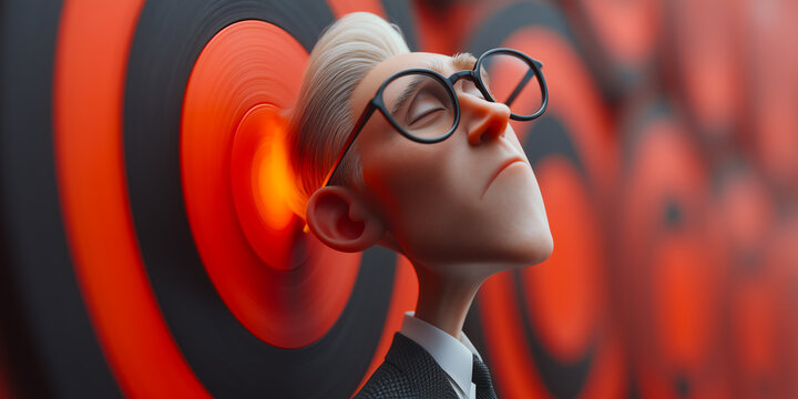 Sales Strategy Boardroom Displaying Floating Quarterly Target Markers and Glowing Objection Handling Framework in Dynamic 3D Scene