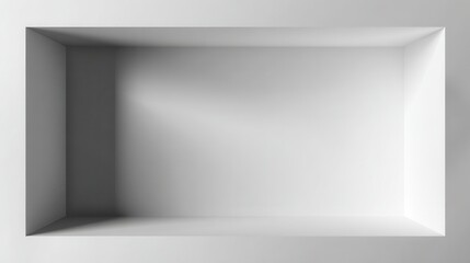 Fototapeta premium Minimalist empty rectangular space with soft shadows, ideal for showcasing products or art