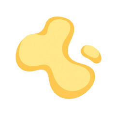 Abstract Yellow Blob with Rounded Edges and a Smaller Detached Shape. Blob PNG Transparent Background
