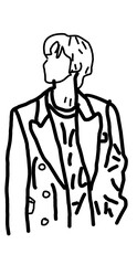 cartoon illustration of a man wearing a suit
