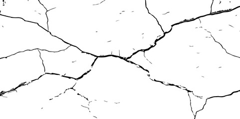 Cracked wall texture grunge background. Earthquake effect. Vector illustration-Old cracked texture set isolated. Dry land crack texture for overlay.

