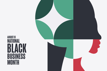 August is National Black Business Month. Holiday concept. Template for background, banner, card, poster with text. Vector EPS10 illustration.
