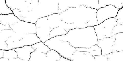 Cracked wall texture grunge background. Earthquake effect. Vector illustration-Old cracked texture set isolated. Dry land crack texture for overlay.
