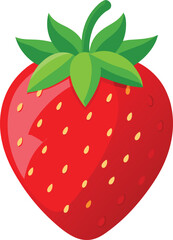 Obraz premium Delicious Red Strawberry Fruit, Fresh and Juicy Summer Berry Illustration, Vibrant Vector Graphic Design for...
