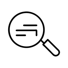 Minimalist magnifying glass search icon on white background