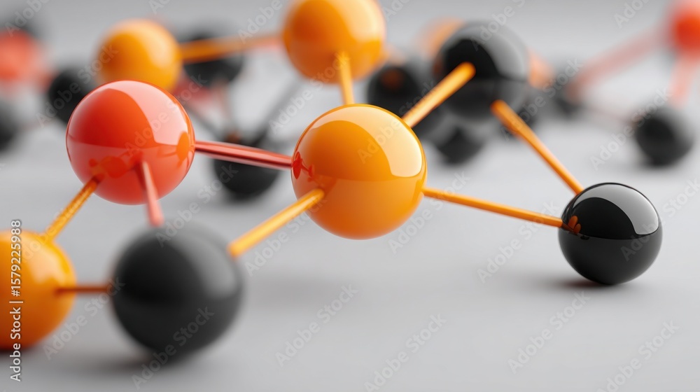 Poster a group of spheres forming a network to represent aligned decision nodes and coordination in agile t