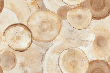 Naklejka premium Nature-inspired seamless pattern of tree ring cross-sections for interior design and crafts
