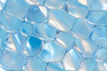 Fototapeta premium Abstract seamless geometric pattern with iridescent blue shapes for modern design