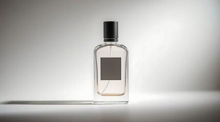 Elegant and understated perfume bottle on a pristine background image