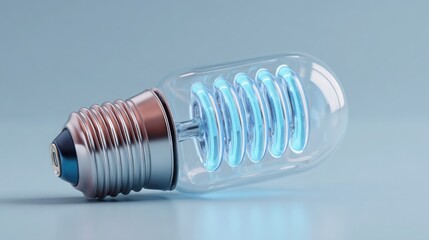 A bright light bulb emitting blue light symbolizing empowered execution and team symbols with positive energy