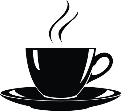 black coffee cup with steam clip art preview