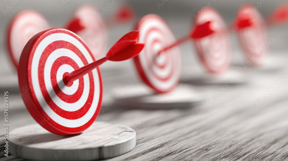 Poster with arrows pointing upward representing goal-oriented behavior in a conceptual directional icons de