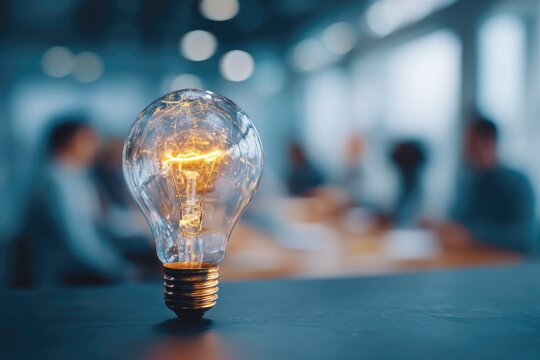 lightbulb moment during education strategy meeting, abstract visual of collaboration and insights