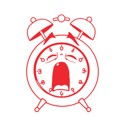 Alarm clock screaming cartoon vector design concept illustration.