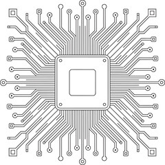 Detailed Circuit Board Pattern for Technology Background, Minimalist Circuit Board Background, Circuit Board Layout, Tech Chip Design, Minimal PCB Art, Processor Blueprint, Line Tech Background