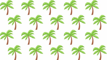 Seamless Pattern of Cartoon Palm Trees – Tropical Summer Design