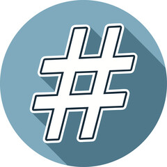 Fototapeta premium Hashtag Symbol Icon Vector with Blue Circle Background for Social Media and Tag Concept