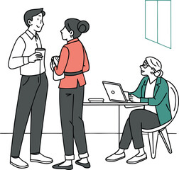 Office People Vector Illustration with Teamwork, Meeting and Coworking Concept
