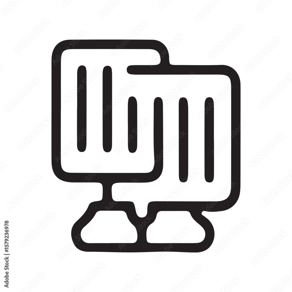 Fototapete Computer Monitors Icon Modern Desktop Display Symbol for Business Technology UI Design