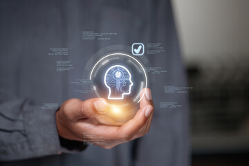 Artificial Intelligence Data Processing Digital Brain Concept