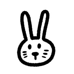 rabbit png outline cute cartoon handwrite design clipart and lineart doodle element