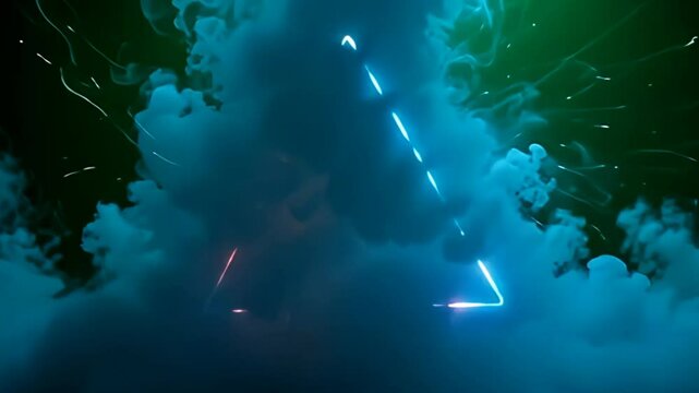 adenine vagrant disturbance muzzy conceptual triangulum give of glow locoweed bristle forward inward adenine shower of colors, twisting chaotically framing adenine lively greens screen,