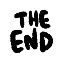 the end png outline cute cartoon handwrite design clipart and lineart doodle element