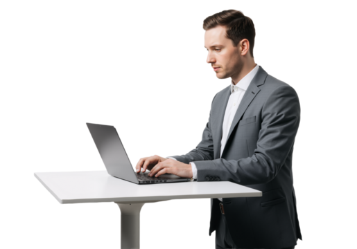 young businessman working on laptop