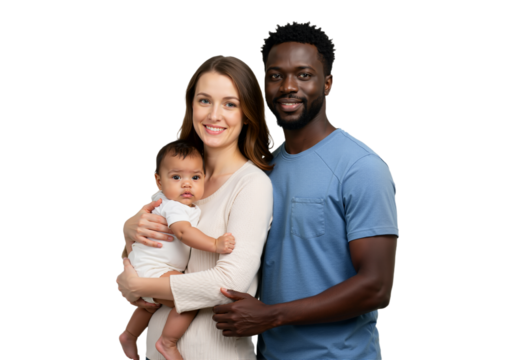 portrait of a happy young family