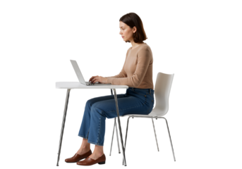 young woman working on laptop computer
