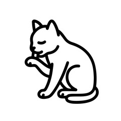 Cute minimalist cat icon. Simple pet animal outline vector for apps, websites & designs.