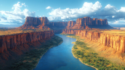 Expansive Desert Canyon Sculpted by Time and Nature