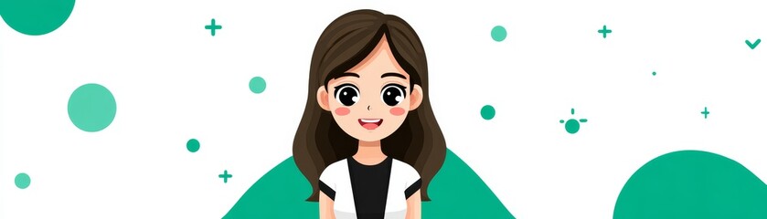 Stylish woman in black top and white pants posing against a vibrant green backdrop