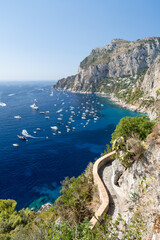 Hiking trail near Belvedere di Tragara, Capri Island, Italy