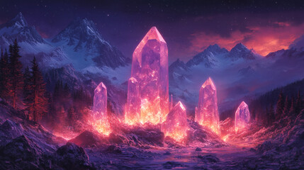 Enchanted Cave Emitting a Gentle, Ethereal Glow