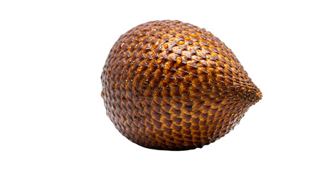 Close-up Photo Displays Salak Fruit with Scales and Water Droplets on Transparent Background