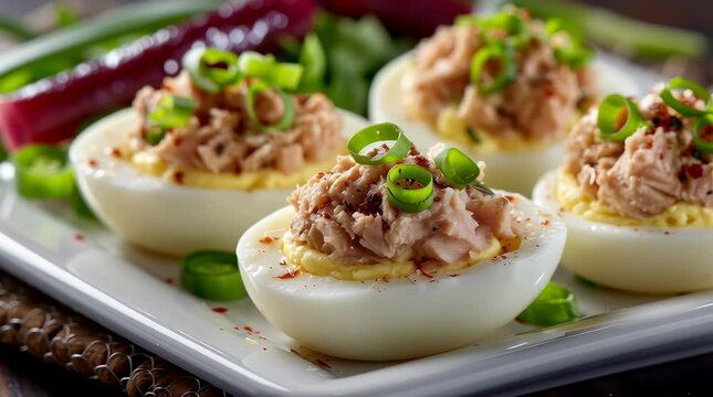 Egg and Salmon Salad with Avocado and Mixed Vegetables
