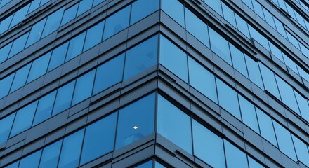 Fototapeta premium Modern Glass Building Facade Abstract Architectural Detail Urban Office