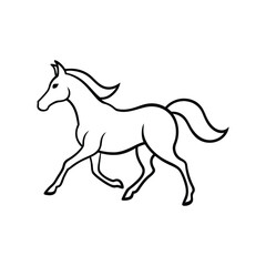 Obraz premium running horse line art