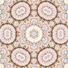 Colorful Abstract Mandala Pattern with Retro Swirl Layers