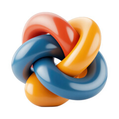 Colorful 3D intertwined loops on a black background